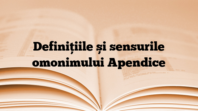 Definițiile și sensurile omonimului Apendice