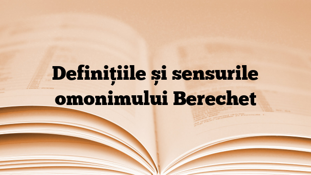Definițiile și sensurile omonimului Berechet