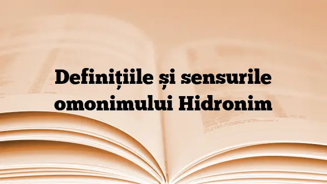 Definițiile și sensurile omonimului Hidronim