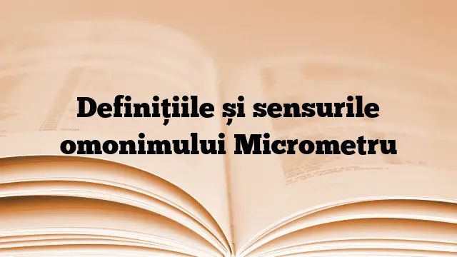 Definițiile și sensurile omonimului Micrometru