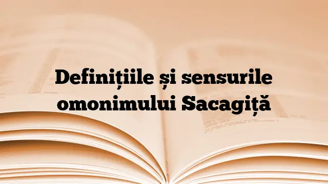 Definițiile și sensurile omonimului Sacagiță