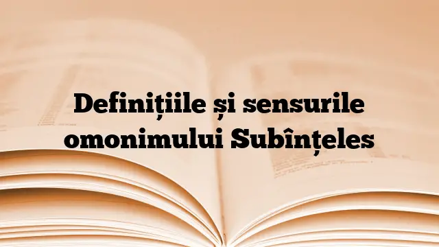 Definițiile și sensurile omonimului Subînțeles