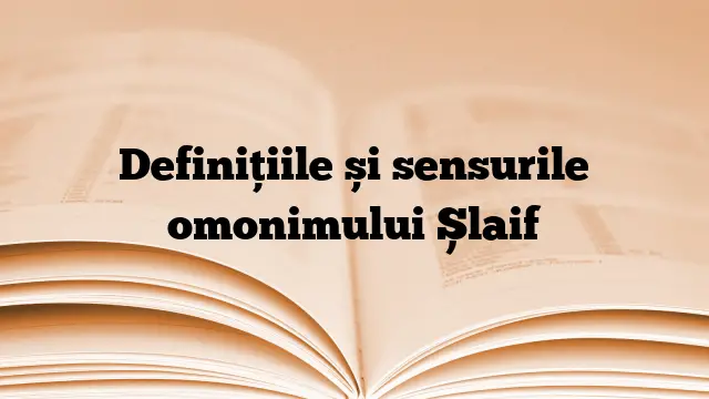 Definițiile și sensurile omonimului Șlaif